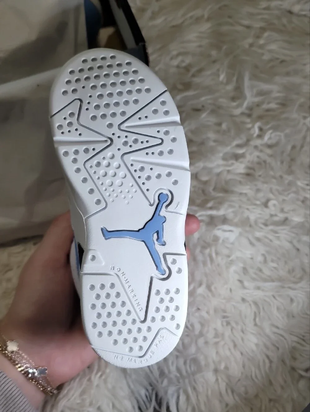 Jordan Kids White and Light Blue High-Top Sneakers